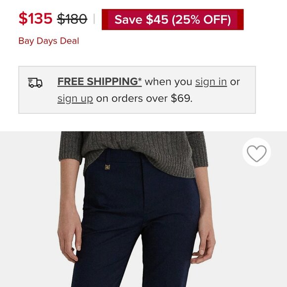 Lauren Ralph Lauren Stretch-Cotton-Blend Pant - Picture 5 of 6